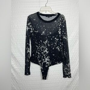 AllSaints Nora Portland sheer mesh bodysuit Size US 8